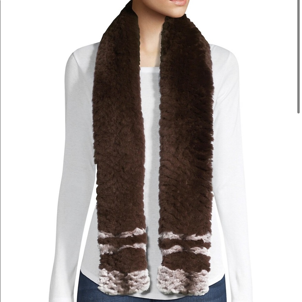 Adrienne Landau rabbit fur scarf